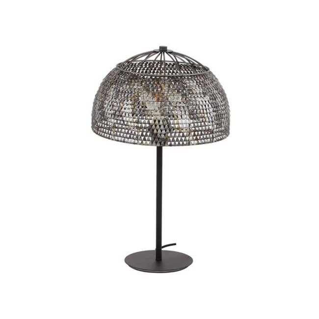 Tafellamp Zwart Bruin Metaal 1-Lichts  - Armor Open