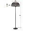 PS-Collection Armor Open Vloerlamp Ø50x164cm - Zwart/Bruin - Metaal