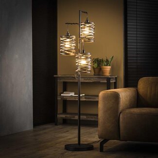 PS-Collection Vloerlamp Slate Grey Metaal Spindle 3-licht