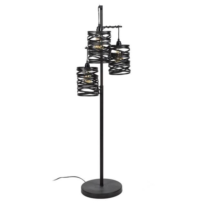 Spindle Vloerlamp 3L - 37x29x150cm - Slate Grey - Metaal