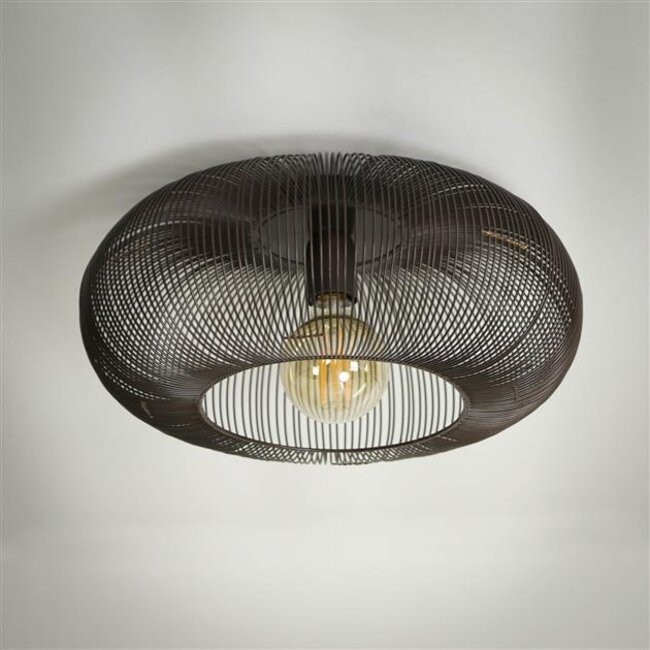 Plafondlamp Zwart Nikkel Metaal 1-Lichts - Copper Twist