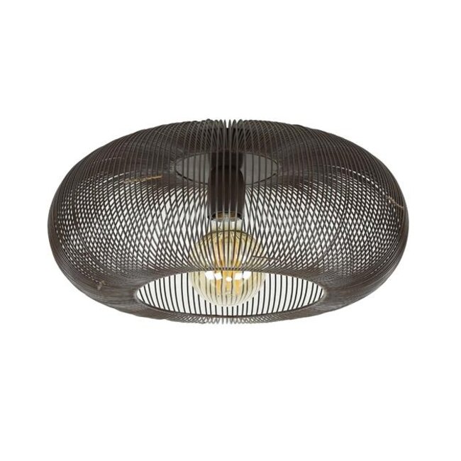 Plafondlamp Zwart Nikkel Metaal 1-Lichts - Copper Twist