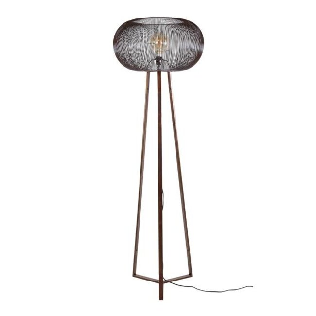 Copper Twist Vloerlamp 3-Poot - ø55x170cm - Zwart - Metaal