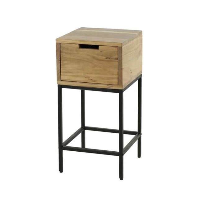 Nachtkastje Acaciahout Naturel Flat XS 1 Lade