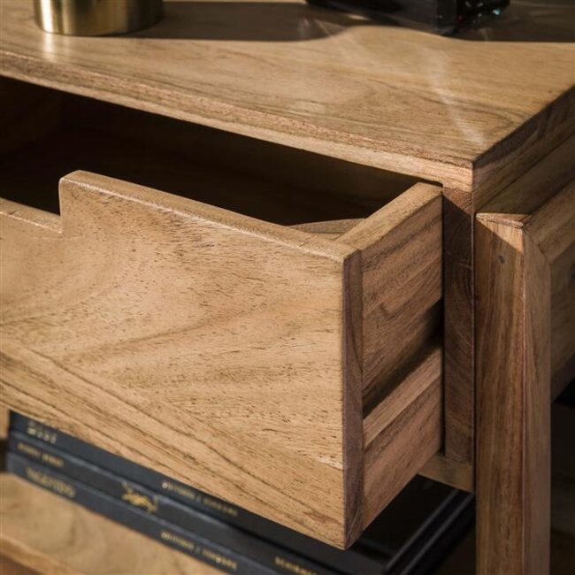 PS-Collection Zwevend 1 Lade Nachtkastje - 39x25x27cm - Naturel - Acaciahout