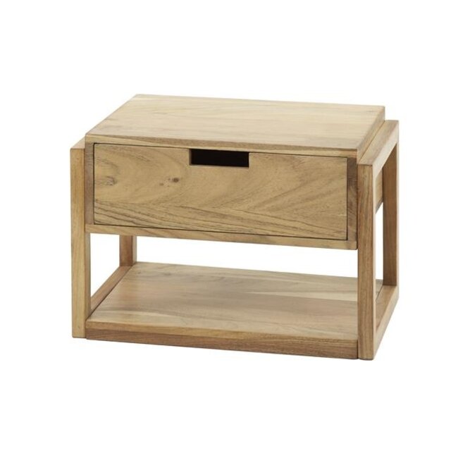Zwevend Nachtkastje Acaciahout Naturel Frame 1 Lade