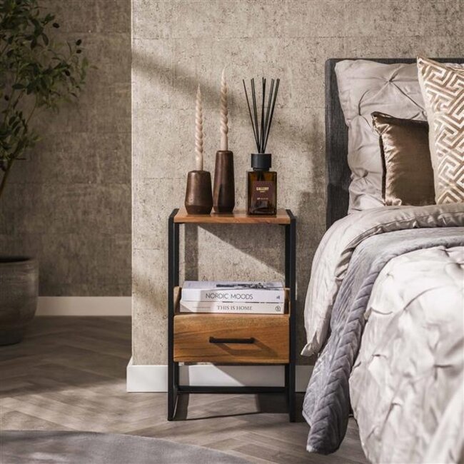 PS-Collection Niche XS Nachtkastje 1 Lade - 35x35x55cm - Naturel - Acacia