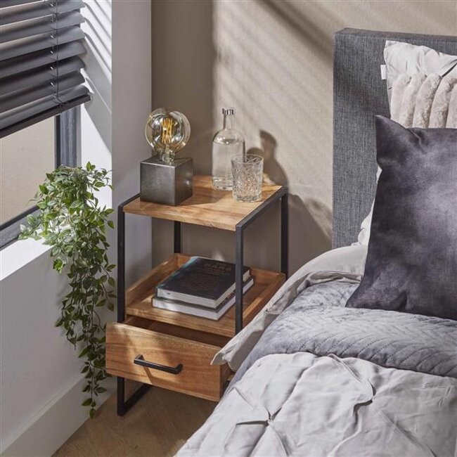 Niche XS Nachtkastje 1 Lade - 35x35x55cm - Naturel - Acacia