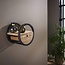 PS-Collection Wandschap Hardhout Metaal Met Lade Circular - Ø30 cm