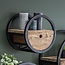 Wandschap Hardhout Metaal Met Lade Circular - Ø30 cm