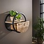 Wandschap Hardhout Metaal Met Lade Circular - Ø40 cm