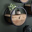 Wandschap Hardhout Metaal Met Lade Circular - Ø40 cm