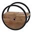 Wandschap Hardhout Metaal Met Lade Circular - Ø40 cm