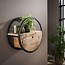 Wandschap Hardhout Metaal Met Lade Circular - Ø50 cm