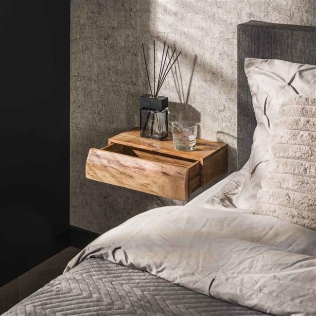 PS-Collection Tree L Set van 2 Nachtkastjes 1 Lade - 40x20x10cm - Naturel - Acacia