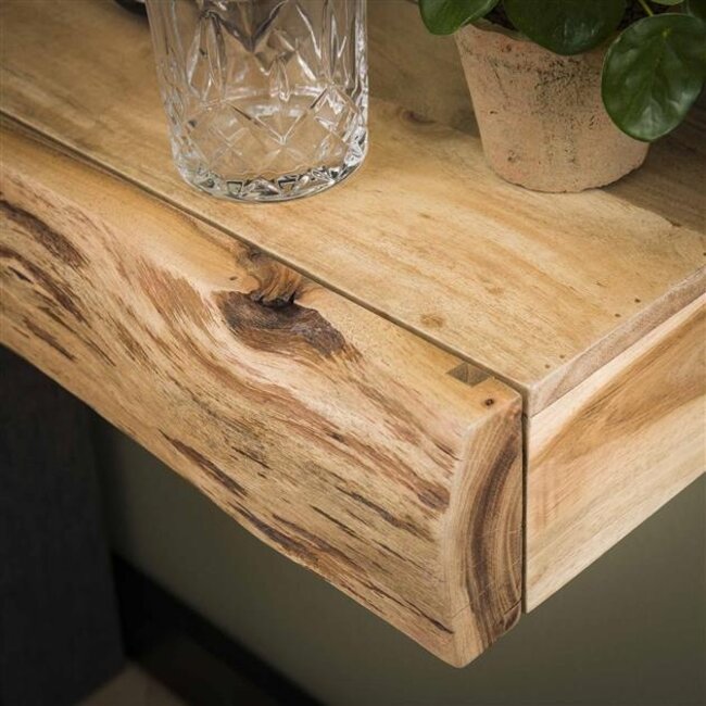 Zwevend Nachtkastje Acaciahout Naturel Tree L Set Van 2