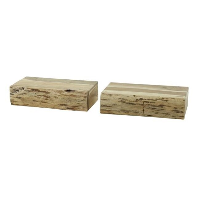 Tree L Set van 2 Nachtkastjes 1 Lade - 40x20x10cm - Naturel - Acacia