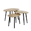 PS-Collection Organische Set/3 Salontafels - 90x55x50cm - Naturel - Acaciahout