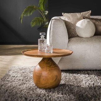 PS-Collection Salontafel Rond Acaciahout Naturel – Tweede Kans