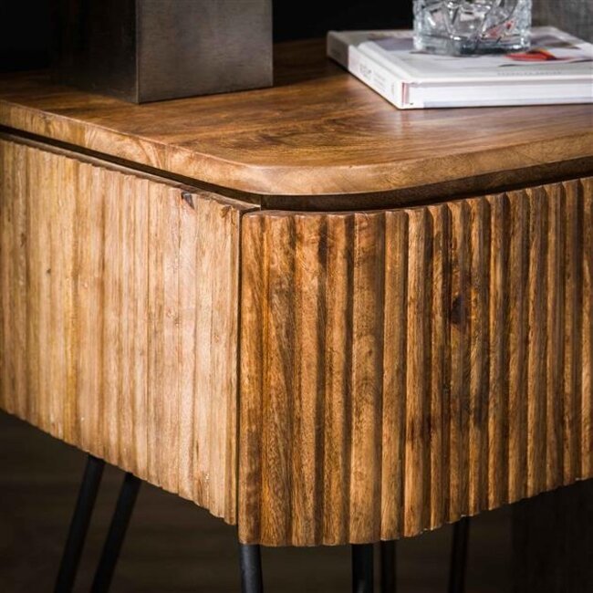 Wave 1 Lade Nachtkastje - 45x40x60cm - Zandkleur - Mangohout