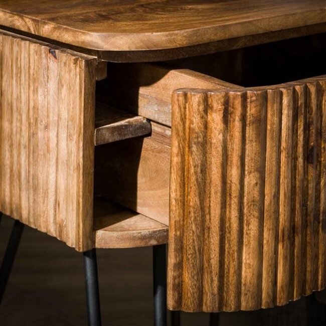 Wave 1 Lade Nachtkastje - 45x40x60cm - Zandkleur - Mangohout