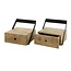 PS-Collection Strip Set van 2 Hangende Nachtkastjes - 30x30x20cm - Naturel - Acacia