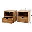 PS-Collection Flat Set van 2 Nachtkastjes - 30x25x30cm - Naturel - Acacia