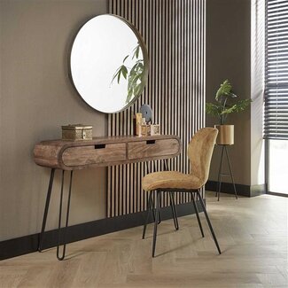 PS-Collection Haltafel Mangohout Zandkleur 2 Lades Barrel