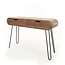 Haltafel Mangohout Zandkleur 2 Lades Barrel