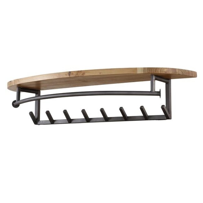 Kapstok Acaciahout Bruin Round Hoedenplank 8 Haken