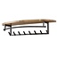 Round met Hoedenplank 8 Haken Kapstok - 100x30x20cm - Bruin - Acacia
