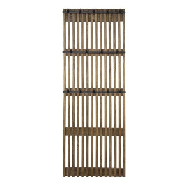 PS-Collection Tweak 14 Haken Kapstokrek - 60x10x161cm -  Zandkleur - Mango/Metaal