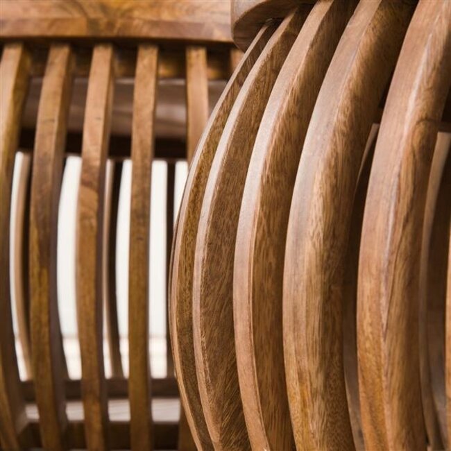 Tweak Curve Set/2 Salontafels - Ø80/Ø60x40cm - Zandkleur - Mangohout