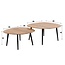 Rock Organisch Set/2 Salontafels - 80x80x40cm - Naturel - Acacia/Metaal