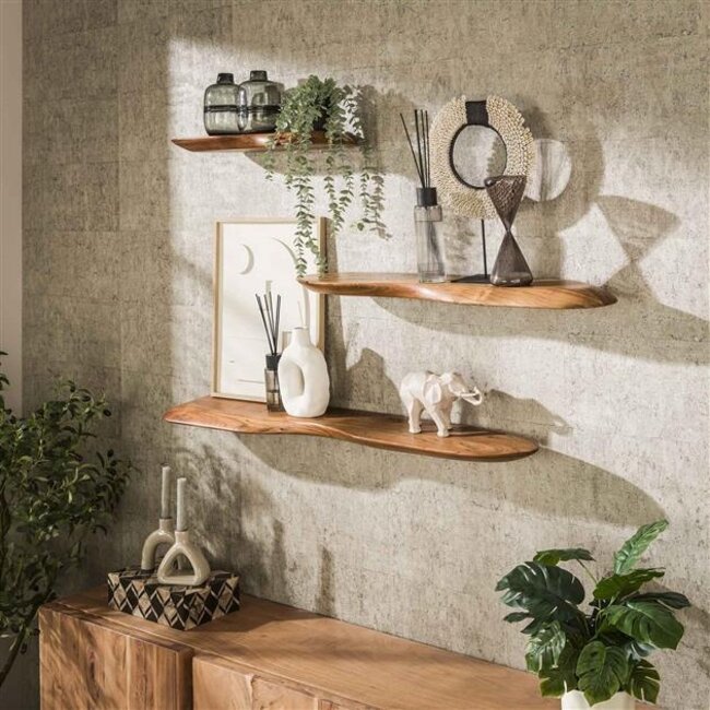 Wandplank Acaciahout Naturel 120 cm - Organic