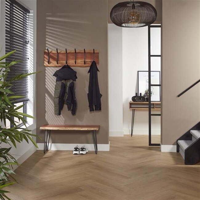 PS-Collection Edge 2x6 Haken Kapstok - 100x12x30cm - Naturel - Acacia/Metaal