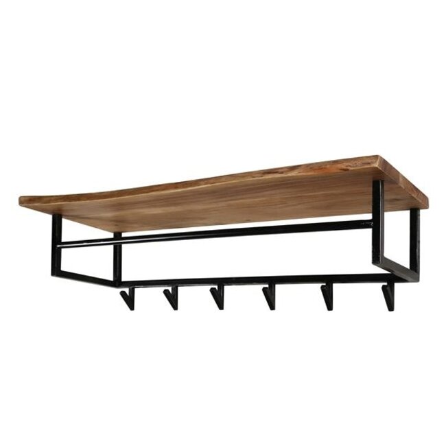 Kapstok 6 Haken Hoedenplank Acaciahout - Edge