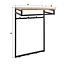 PS-Collection Custom Hoog 2x4 Haken Kapstok - 55x33x80cm - Naturel - Acacia/Metaal
