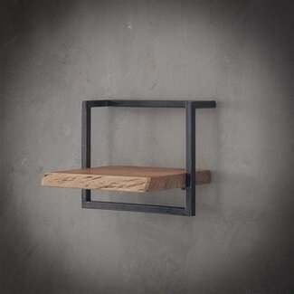 PS-Collection Wandplank Acacia Naturel Metaal Edge Frame - 40 Cm