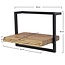 Wandplank Acacia Naturel Metaal Edge Frame - 40 Cm