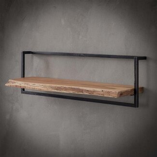PS-Collection Wandplank Acaciahout Metaal Industrieel Edge Frame