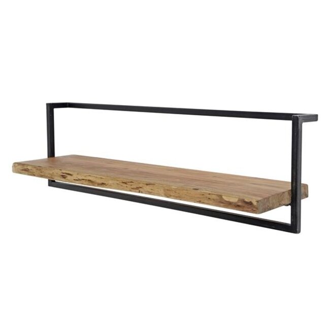Wandplank Acaciahout Metaal Industrieel Edge Frame