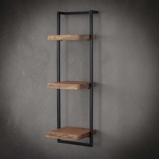 PS-Collection Wandplank Acaciahout Metaal Edge Frame - 100 cm
