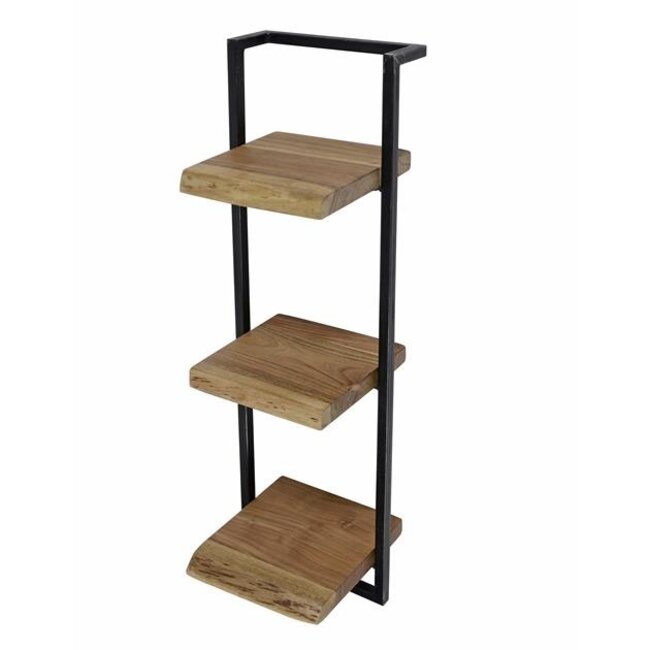 PS-Collection Edge Verticaal Wandplank 30x25x100cm - Naturel - Acacia/Metaal