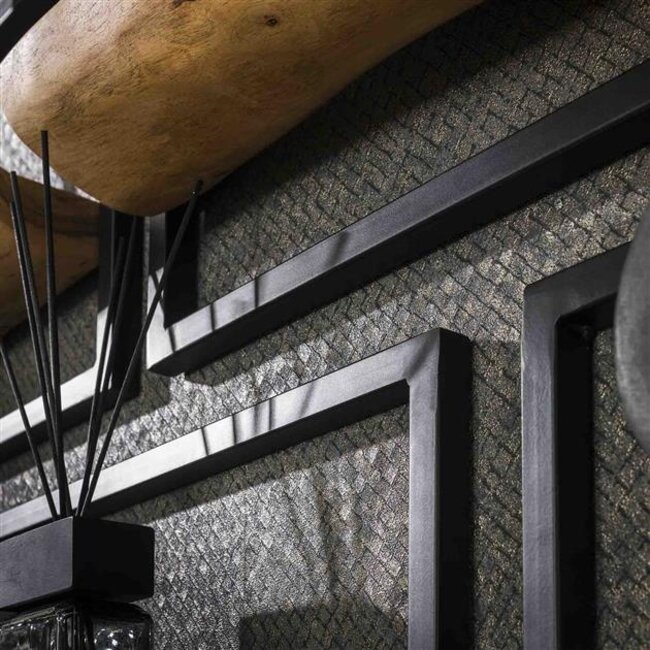 Edge Set/5 Wandschap - 25x15x75cm - Naturel - Acacia/Metaal