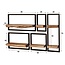 Wandschap Set van 5 Acaciahout Metaal - Edge Frame