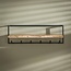 PS-Collection Edge Shelve 6 Haken Kapstok - 100x25x32cm - Naturel - Acacia/Metaal