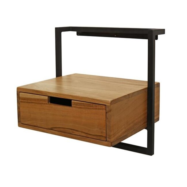 Zwevend Nachtkastje Acaciahout Naturel Air Solid 1 Lade