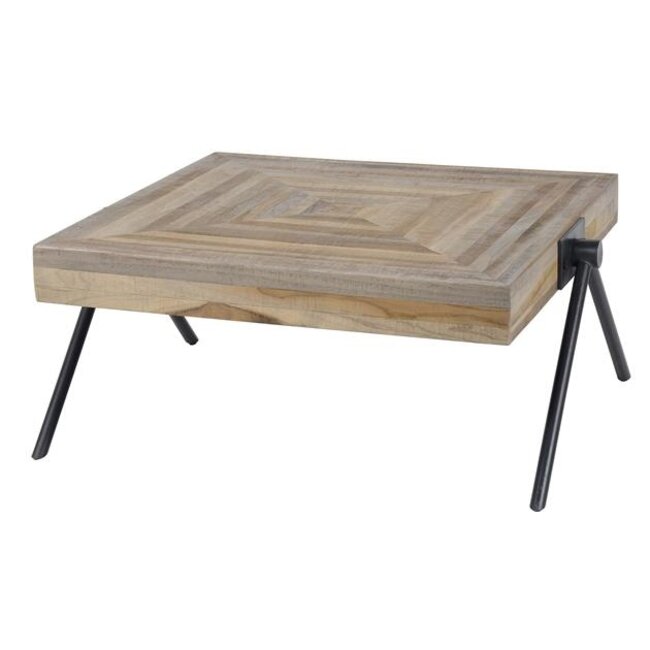 PS-Collection Teca Balance Salontafel - 70x70x33cm - Verweerd Teakhout