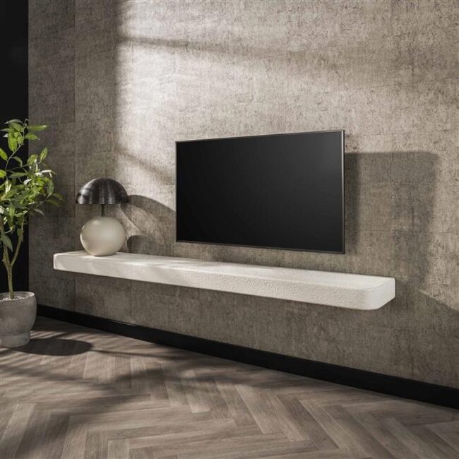 PS-Collection Stone Wandplank - 200x29x8cm - Wit - Marmer Composiet